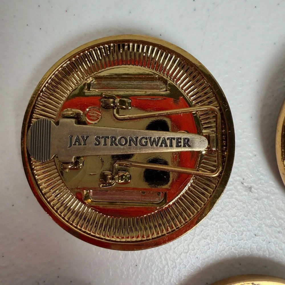 Neiman Marcus Jay Strongwater 1907-2007 Green Enamel Frame Pin Brooch Set of 5